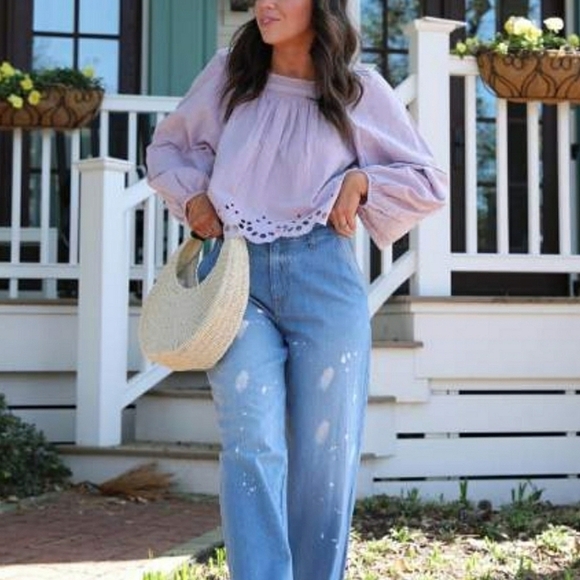 Universal Thread™ High Rise Relaxed Straight Ankle Jeans w/Splatter Detail 27R - Picture 1 of 10